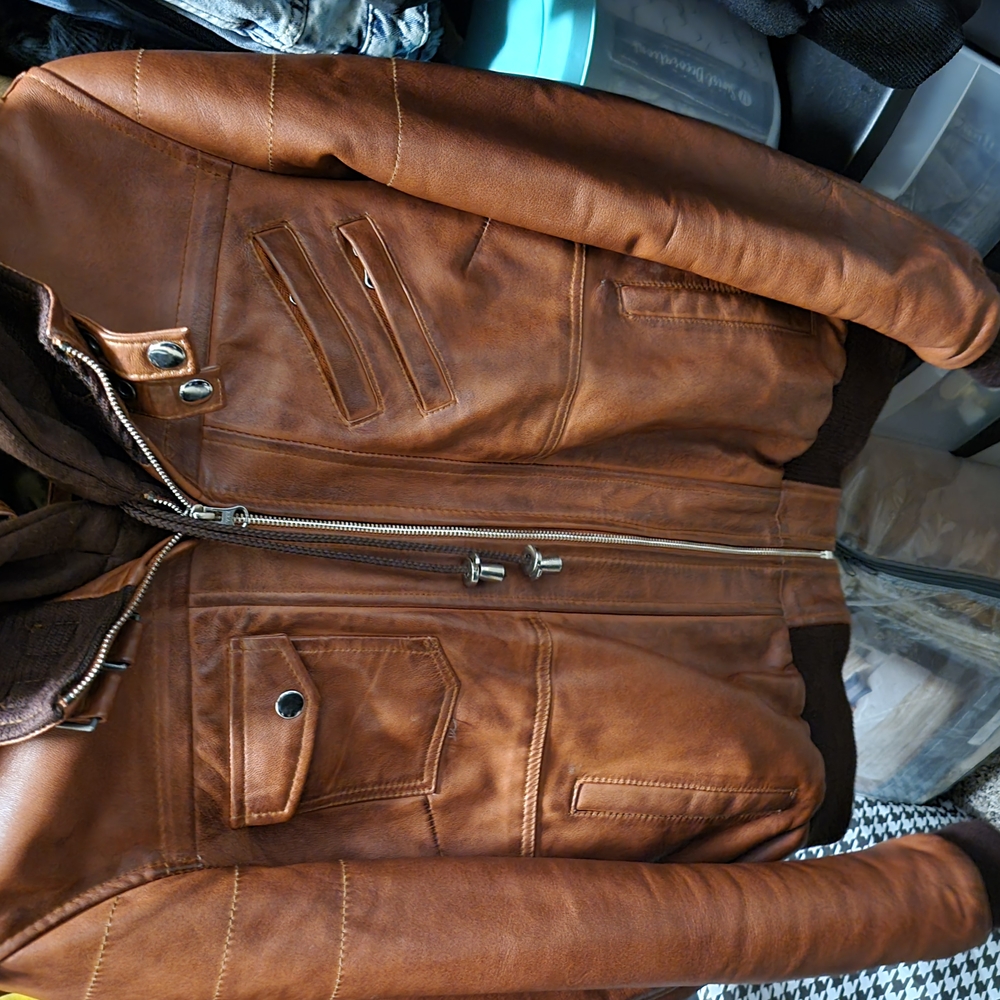 Brown Bomber Leather Jacket